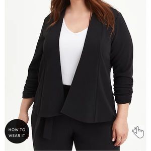 Black Torrid crepe drape blazer